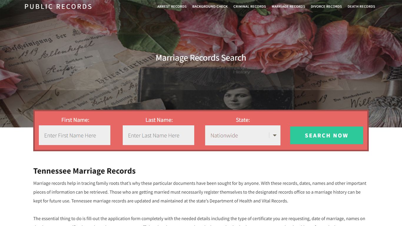 Tennessee Marriage Records | Enter Name and Search. 14Days Free